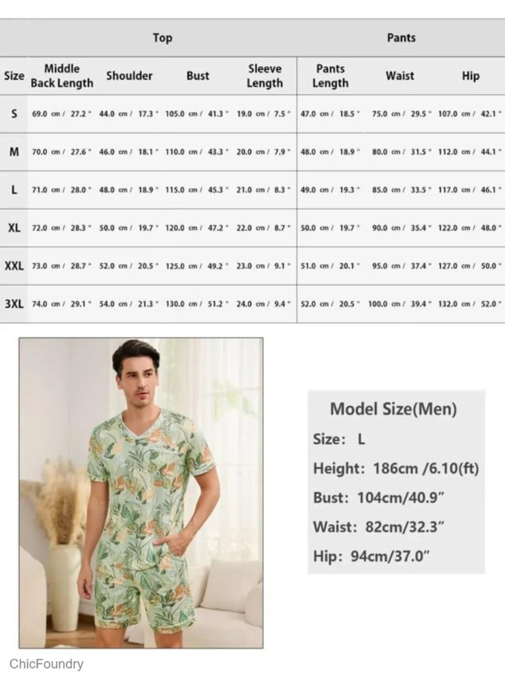 Men's Short Sleeve Pajama Set with Pockets V-Neck Sleepwear Lightweight S-2XL